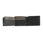 
Solid Antique Brass Hardware & Heavy-Duty Dual Zipper Detail on Marvin Vollnarbenleder-Geldbörse