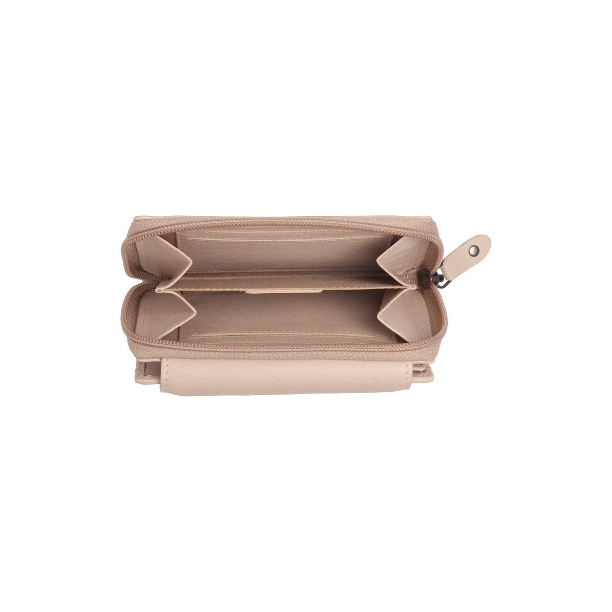 Orveta Full-Grain Ledergeldbörse für Damen - Structured Side Profile Showing Gusset Depth &amp; Expansion Capacity