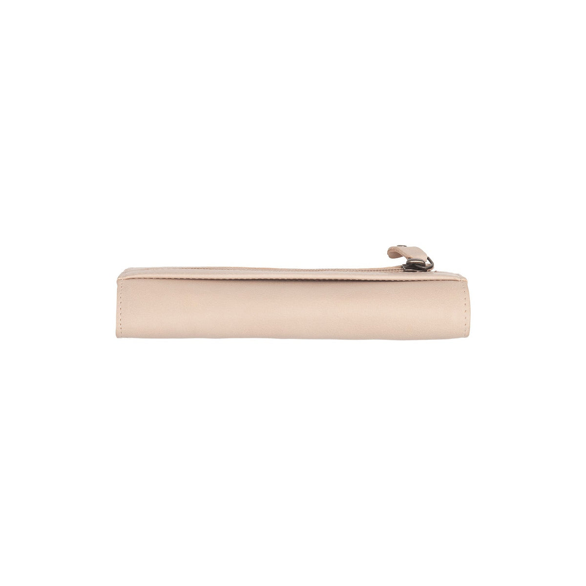Solid Antique Brass Hardware &amp; Heavy-Duty Dual Zipper Detail on Valetta Full-Grain Ledergeldbörse für Damen