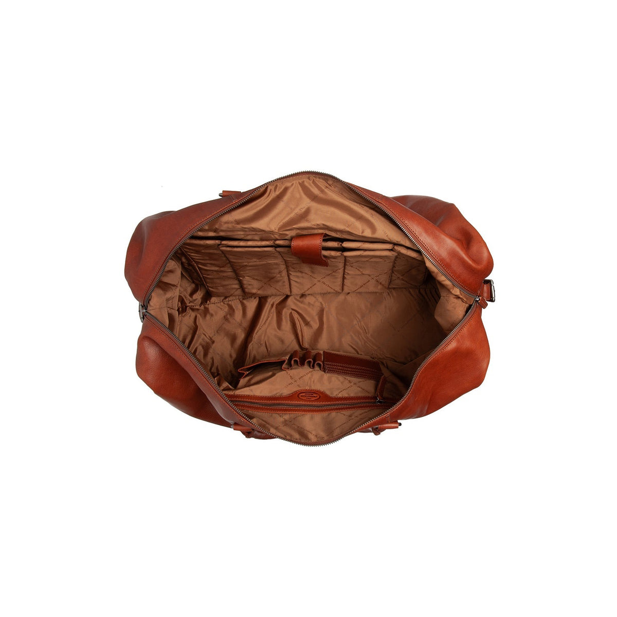 Solid Antique Brass Hardware &amp; Heavy-Duty Dual Zipper Detail on Cavoli Full-Grain Leather Weekender Bag für Damen