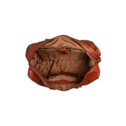 Solid Antique Brass Hardware &amp; Heavy-Duty Dual Zipper Detail on Cavoli Full-Grain Leather Weekender Bag für Damen