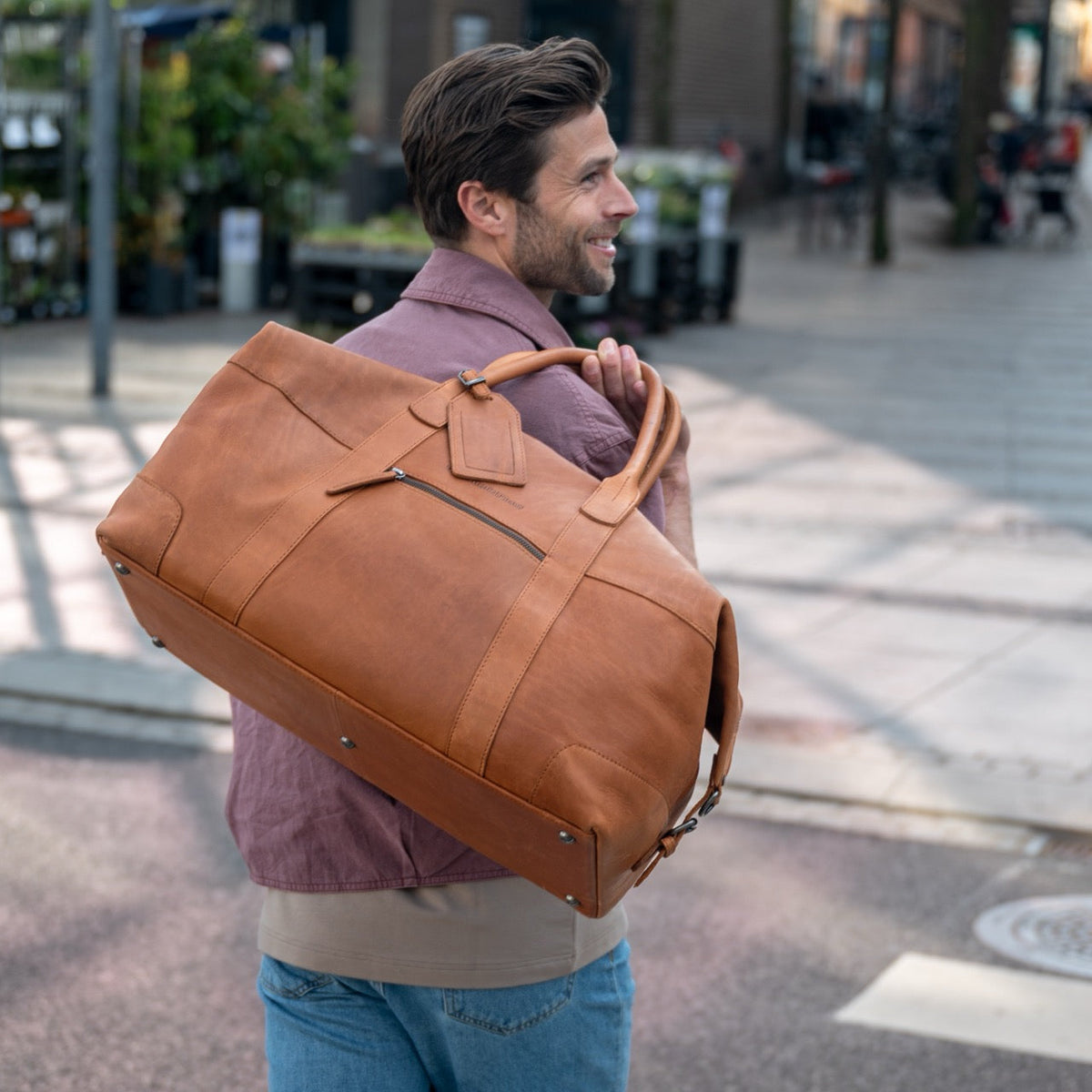 
Portsmouth II Vollnarbenleder-Weekender-Reisetasche – alternate product view 2