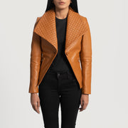 
Lee Hellbraun Braun Lederblazer für Damen - Seitenansicht mit ergonomischem Ärmelschnitt & sportlicher Passform