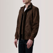 Lester Braun Suede Leder-Bomberjacke für Herren – Zusätzliche Produktansicht 4