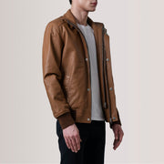 Lester Braun Suede Leder-Bomberjacke für Herren – Zusätzliche Produktansicht 3