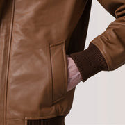 Lester Braun Suede Leder-Bomberjacke für Herren – Zusätzliche Produktansicht 6