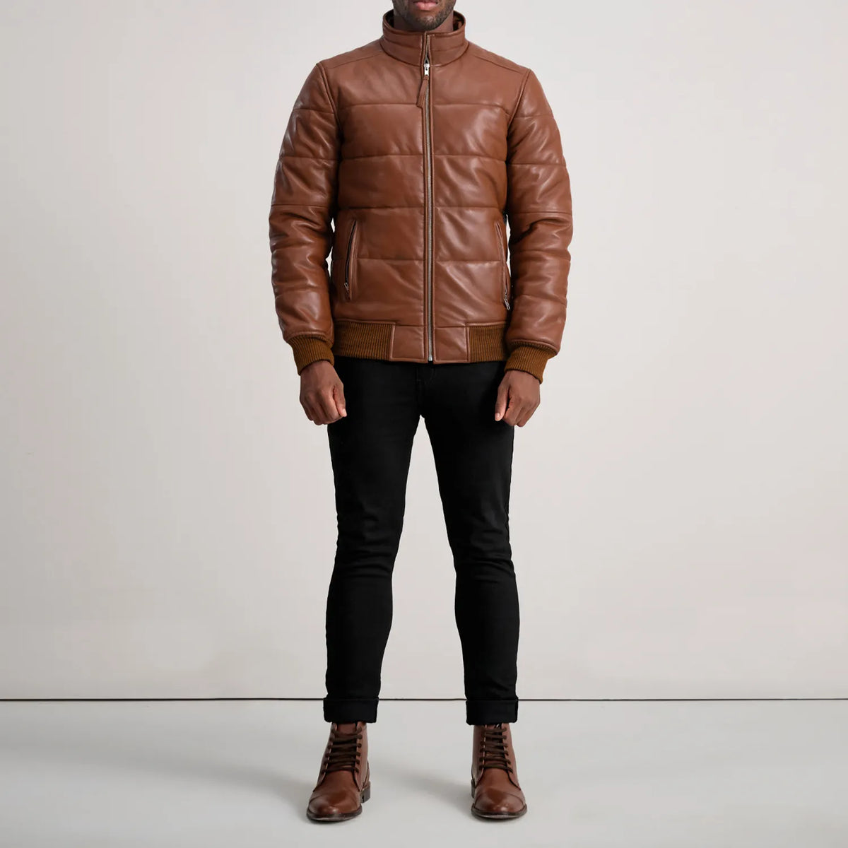 Lucas Leder-Bomberjacke für Herren – Zusätzliche Produktansicht 3