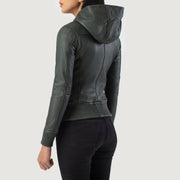 Luna Hooded Leder-Bomberjacke für Damen – Zusätzliche Produktansicht 5