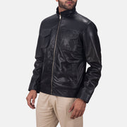 
Black Sheepskin leather Jacket - Rückansicht mit passgenauen Schultern & sauberem Saum