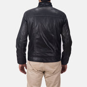 
Detailansicht of Band & Zipper Hardware on Maurice Schwarz Lederjacke für Herren