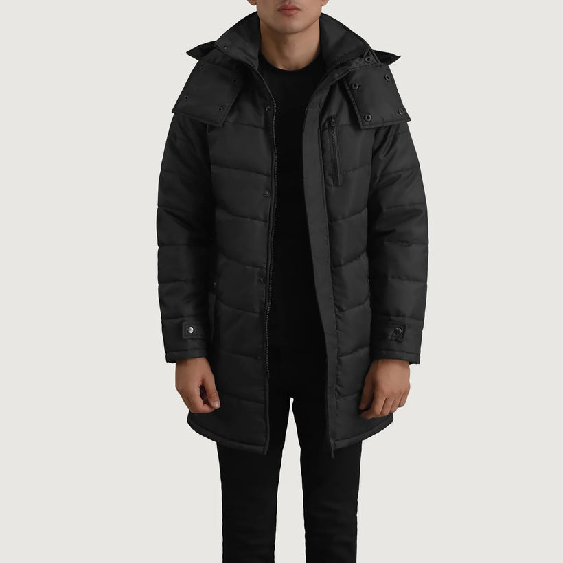 Moore Schwarz Hooded Parka für Herren