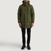 
Moore Grün Hooded Parka für Herren - Seitenansicht mit ergonomischem Ärmelschnitt & sportlicher Passform
