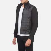 
Black Polyester (Torso) &Amp; Knitted Fabric (Sleeves) Winter Jacket - Rückansicht mit passgenauen Schultern & sauberem Saum