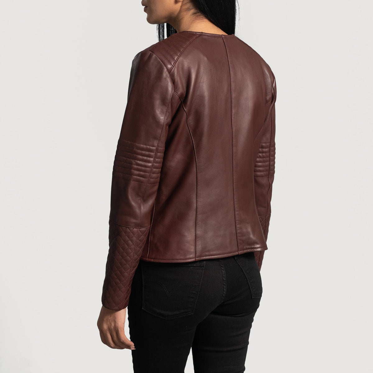 Authentic Sheepskin Leather with Aniline Finish Grain Texture &amp; Heavy-Duty Seam Stitching Detail
