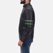 Night Trooper Lederjacke für Herren - Seitenansicht mit ergonomischem Ärmelschnitt