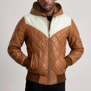 
Norman Lederjacke Hellbraun Puffer Lederjacke für Herren – alternate product view 4