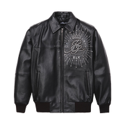 
Premium Embroidered Lederjacke für Damen