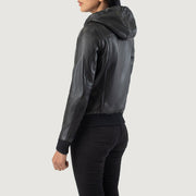 
Rebella Hooded Leder-Bomberjacke für Damen – alternate product view 5