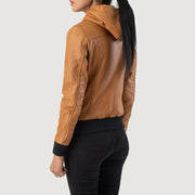 
Rebella Hooded Leder-Bomberjacke für Damen – alternate product view 5