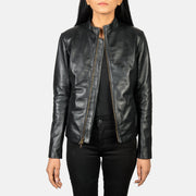 Rumella Leder-Bikerjacke für Damen – Zusätzliche Produktansicht 1