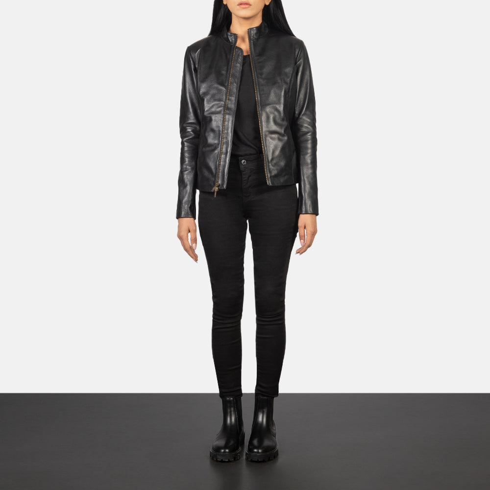 Rumella Leder-Bikerjacke für Damen – Zusätzliche Produktansicht 3
