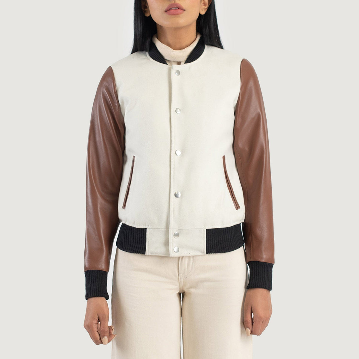 Savant Varsity Lederjacke für Damen – Zusätzliche Produktansicht 4