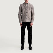 
Detailansicht of Shirt & Buttons Hardware on Scout Grau Suede Leather Shirt für Herren