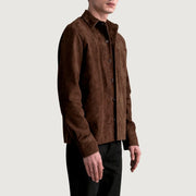 Brown Goatskin suede Jacket - Rückansicht mit passgenauen Schultern &amp; sauberem Saum