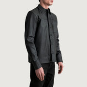 
Tumbled Black Sheepskin leather Jacket - Rückansicht mit passgenauen Schultern & sauberem Saum