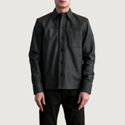 
Scout Tumbled Schwarz Leather Shirt für Herren - Seitenansicht mit ergonomischem Ärmelschnitt & sportlicher Passform