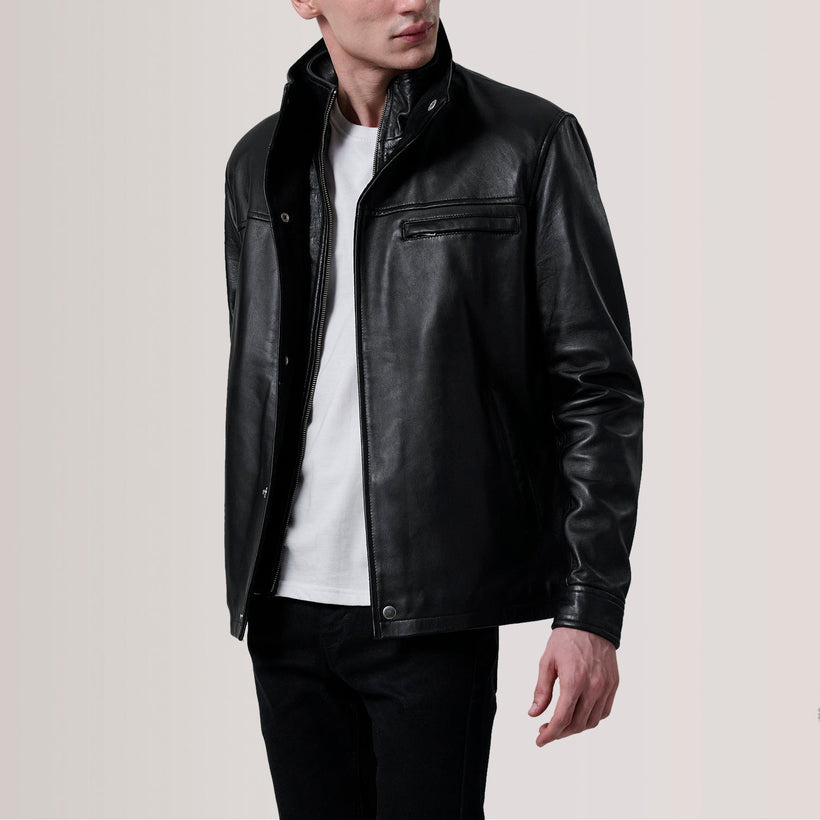 Sean Schwarz Leather Classic Lederjacke für Herren