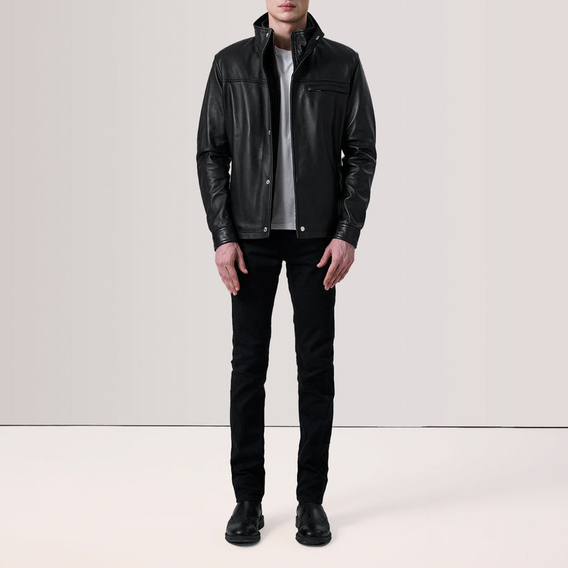 Sean Schwarz Leather Classic Lederjacke für Herren