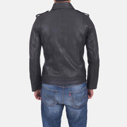 Sergeant Schwarz Lederjacke für Herren - Seitenansicht mit ergonomischem Ärmelschnitt