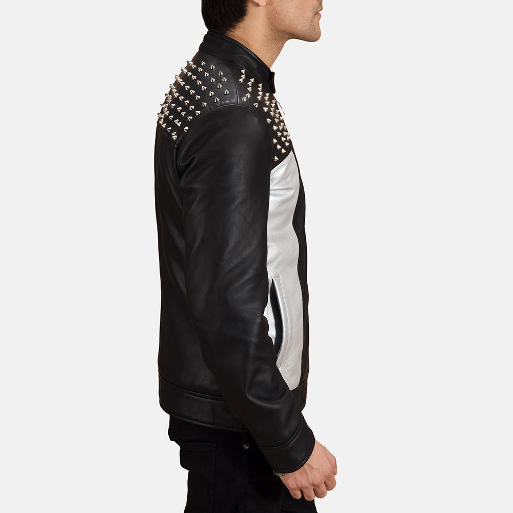 Black Sheepskin Leather Biker Jacket - Rückansicht mit passgenauen Schultern &amp; sauberem Saum