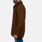 Brown Goatskin suede Jacket - Rückansicht mit passgenauen Schultern &amp; sauberem Saum