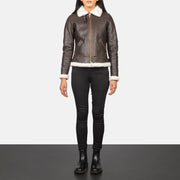Sherilyn B-3 Schwarz Leder-Bomberjacke für Damen – Zusätzliche Produktansicht 3