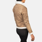 Sherilyn B-3 Schwarz Leder-Bomberjacke für Damen – Zusätzliche Produktansicht 5