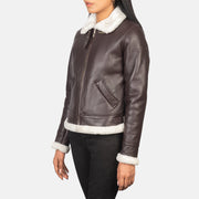 Sherilyn B-3 Schwarz Leder-Bomberjacke für Damen – Zusätzliche Produktansicht 2
