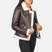 Sherilyn B-3 Schwarz Leder-Bomberjacke für Damen – Zusätzliche Produktansicht 6