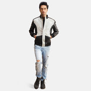 Detailansicht of Band with snap button &amp; Zipper with button flap Hardware on Spade Silver Schwarz Leder-Bomberjacke für Herren