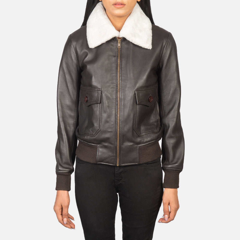 Stella G-1 Leder-Bomberjacke für Damen – Zusätzliche Produktansicht 4