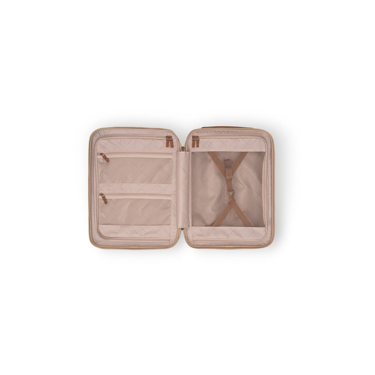 Detailansicht of Classic Collar &amp; Heavy-Duty Zipper Hardware on Hand Luggage Suitcase Front Pocket Zuna