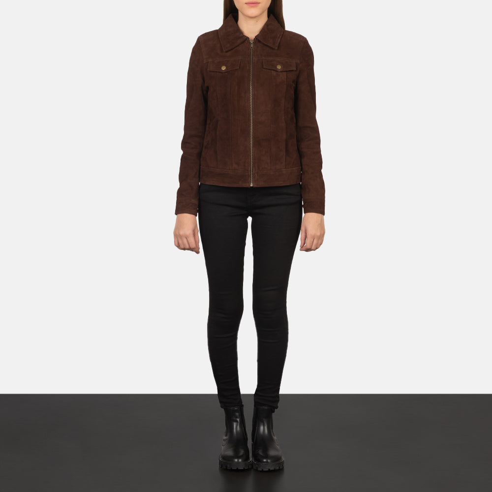 
Suzy Trucker Braun Lederjacke für Damen – alternate product view 4