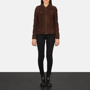 
Suzy Trucker Braun Lederjacke für Damen – alternate product view 4
