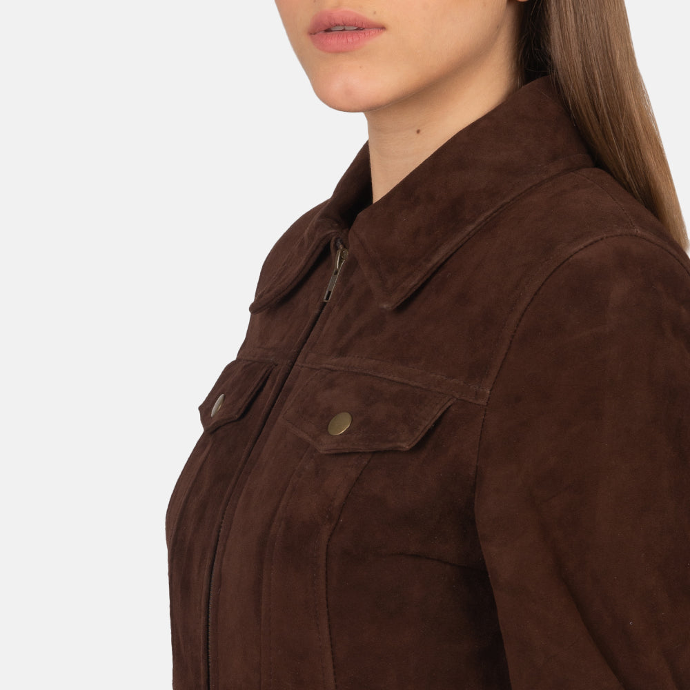 
Suzy Trucker Braun Lederjacke für Damen – alternate product view 6