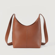 
Detailansicht of Classic Collar & Heavy-Duty Zipper Hardware on The Stefani Brown Leather Hobo Bag For Women