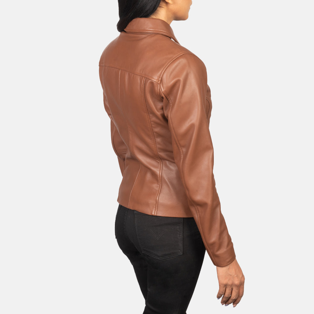 Tomachi Rot Lederjacke für Damen – Zusätzliche Produktansicht 5