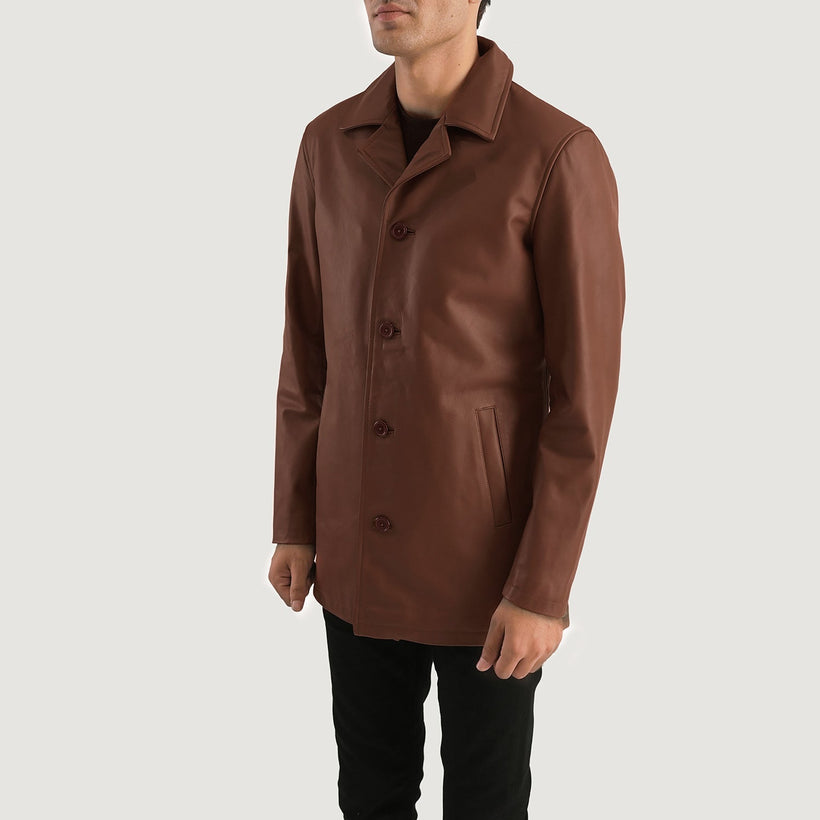 Urban Slate Braun Ledermantel für Herren