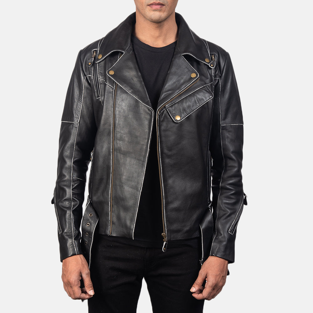 Echtes Rindleder Grain Texture &amp; Heavy-Duty Seam Stitching Detail