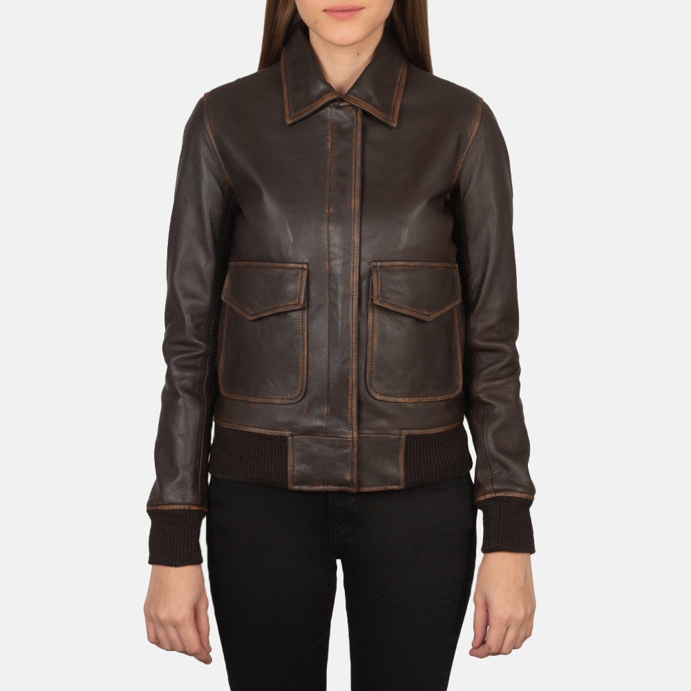 Westa A-2 Leder-Bomberjacke für Damen – Zusätzliche Produktansicht 5